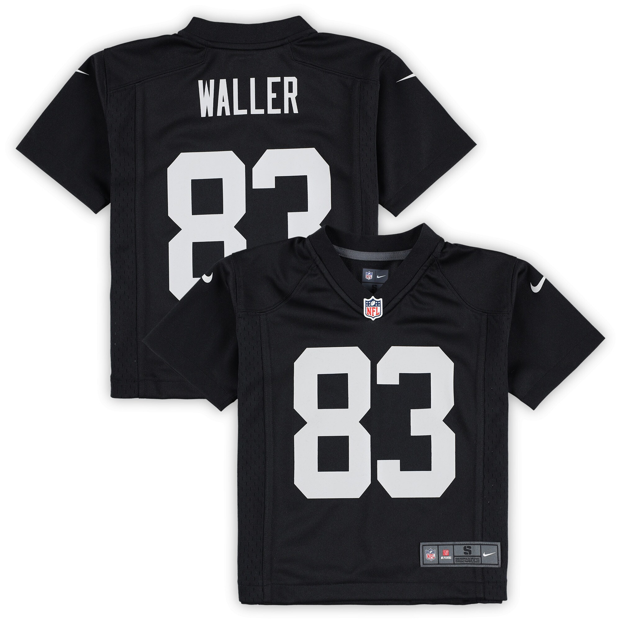 Preschool Las Vegas Raiders Darren Waller Black Game Jersey Js5739