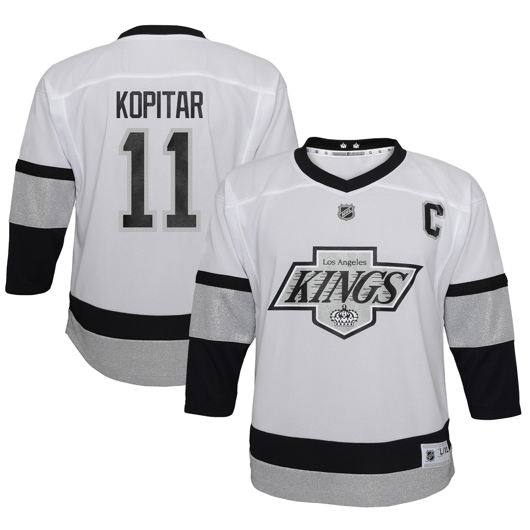 Preschool Los Angeles Kings Anze Kopitar White 2021/22 Alternate Player Jersey