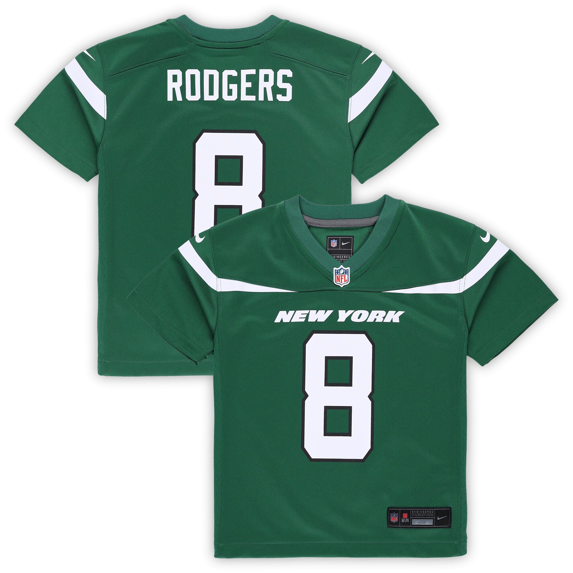 Preschool New York Jets Aaron Rodgers Gotham Green Game Jersey Js1400