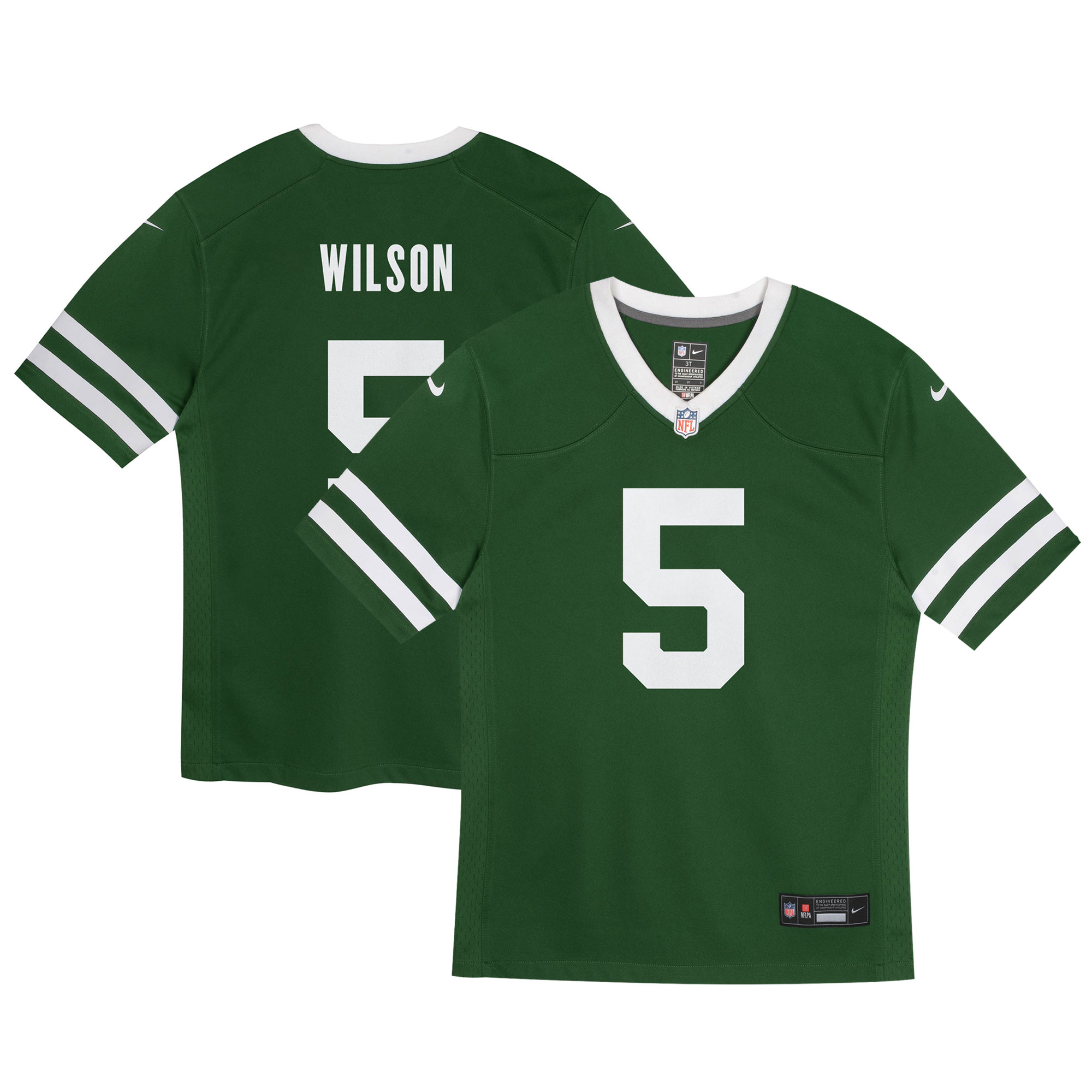 Preschool New York Jets Garrett Wilson Legacy Green Game Jersey Js1223