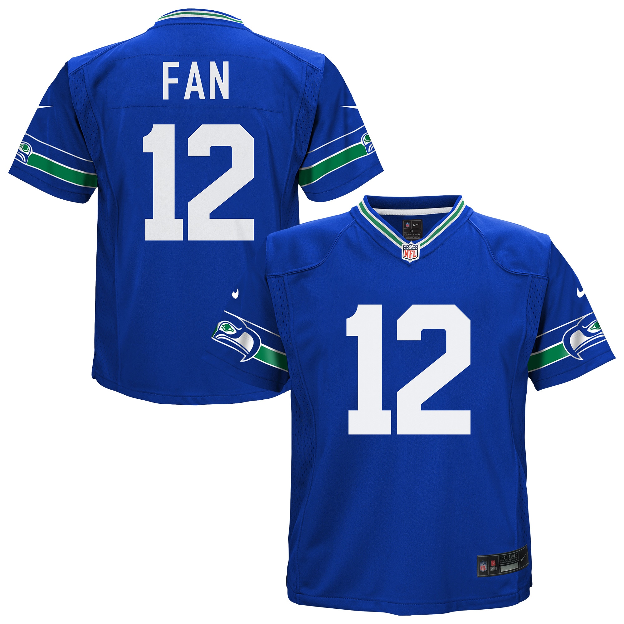 Preschool Seattle Seahawks 12th Fan Royal Alternate Game Jersey Js7131
