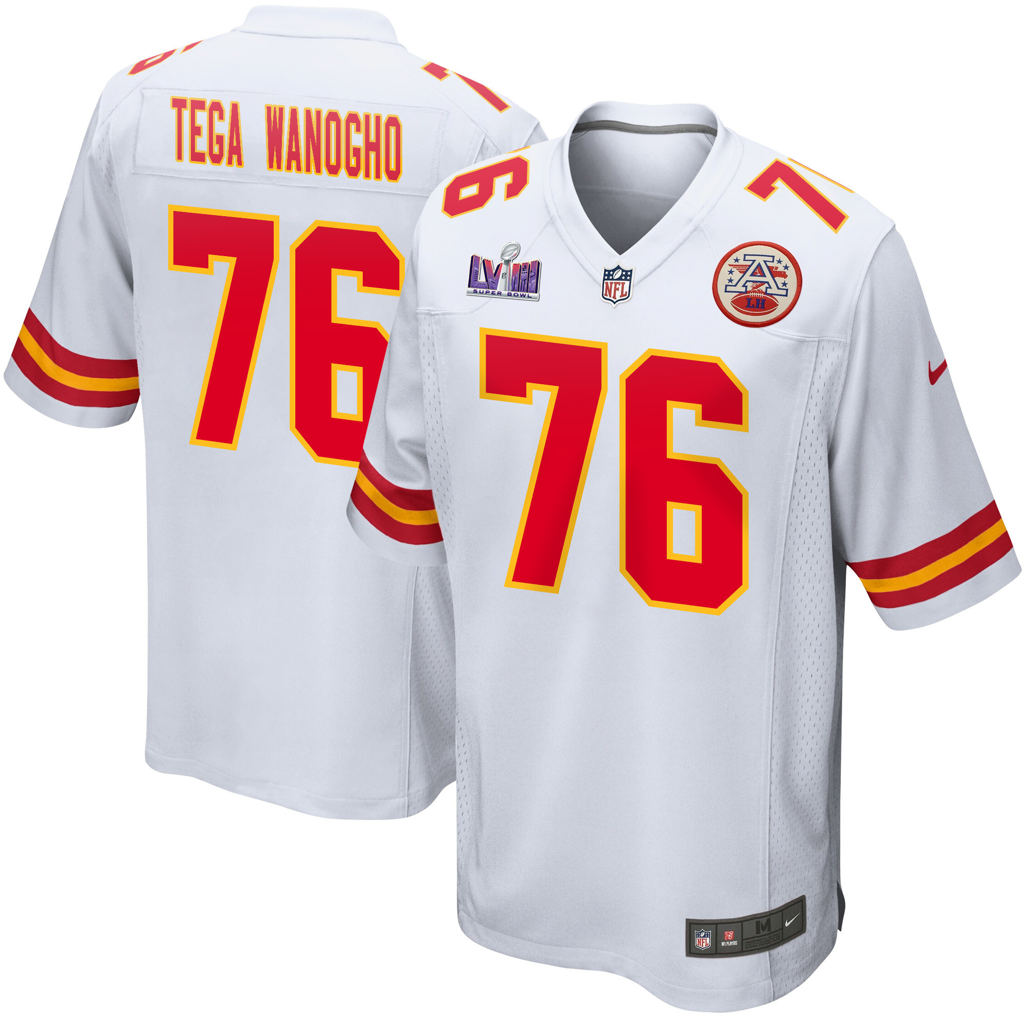 Prince Tega Wanogho 76 Kansas City Chiefs Super Bowl Lviii Patch Game Men Jersey - White Js6592