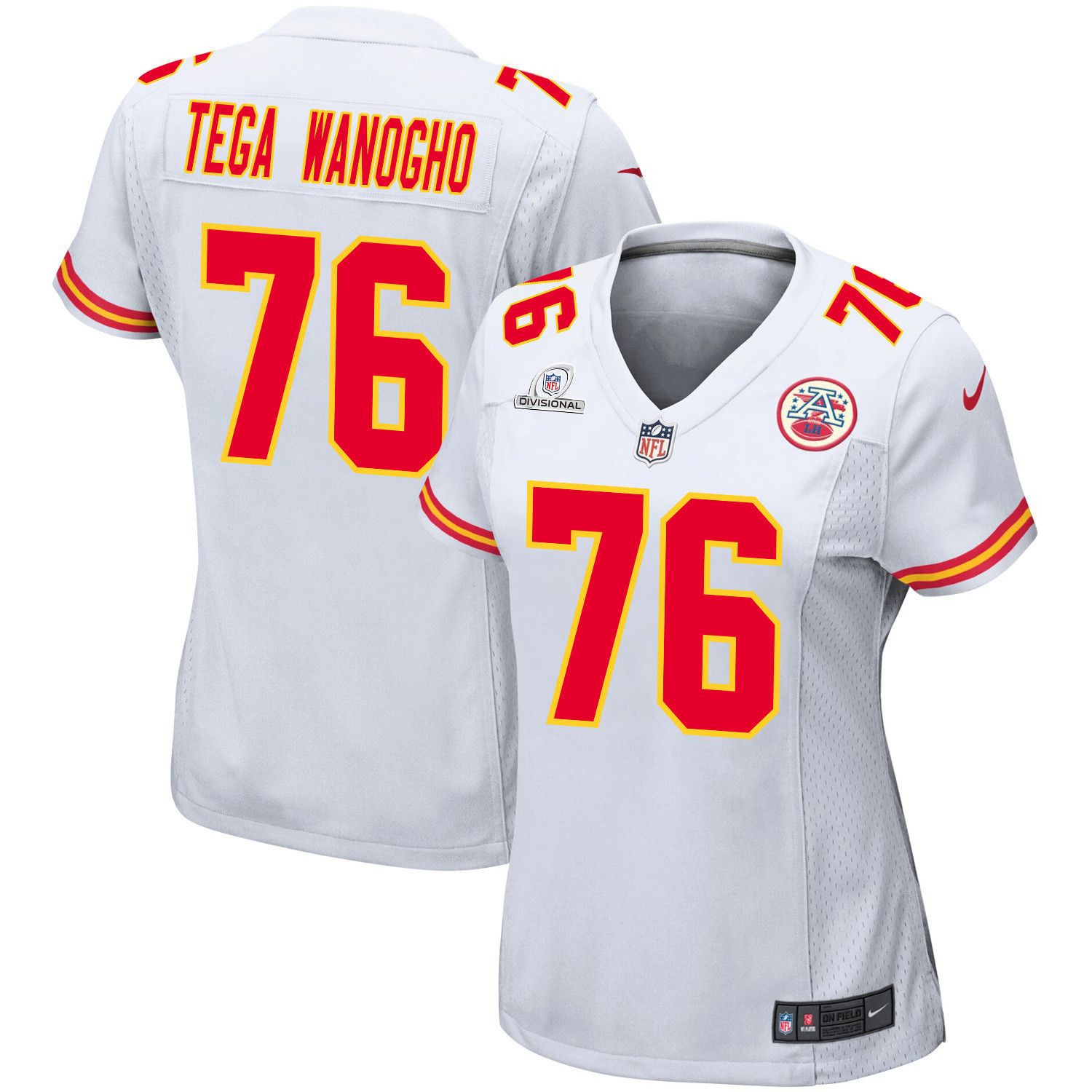 Prince Tega Wanogho 76 Kansas City Chiefs Super Bowl Lviii Patch Game Women Jersey - White Js1148