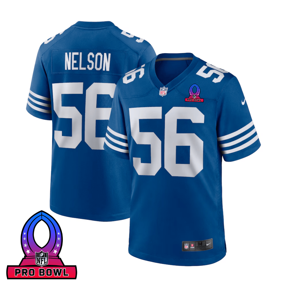 Quenton Nelson 56 Indianapolis Colts 2025 Pro Bowl Patch Game Men Jersey - Royal Js8083