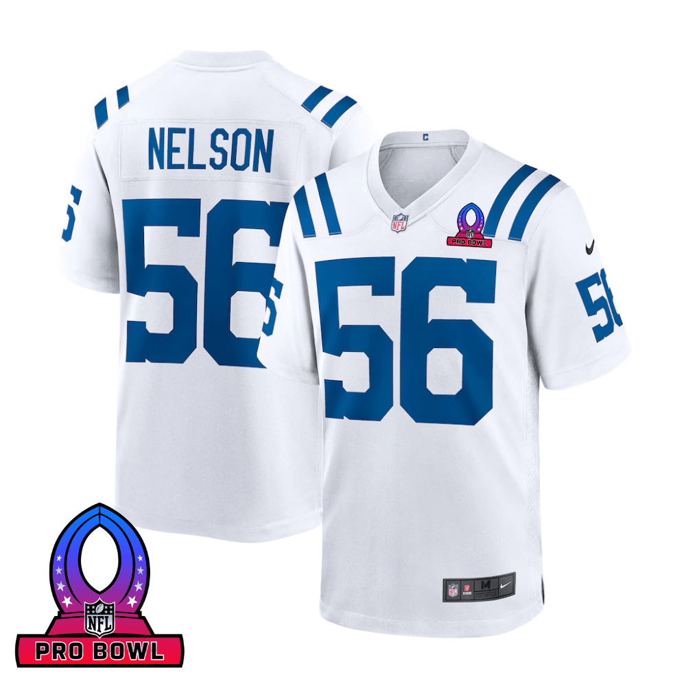Quenton Nelson 56 Indianapolis Colts 2025 Pro Bowl Patch Game Men Jersey - White Js9242