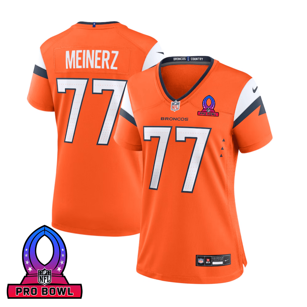 Quinn Meinerz 77 Denver Broncos 2025 Pro Bowl Patch Women Game Jersey - Orange Js2047
