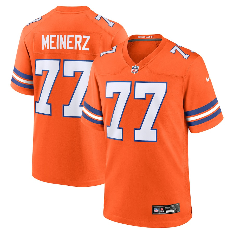 Quinn Meinerz 77 Denver Broncos Mile High Collection 1977 Throwback Player Game Men Jersey - Orange Js6693