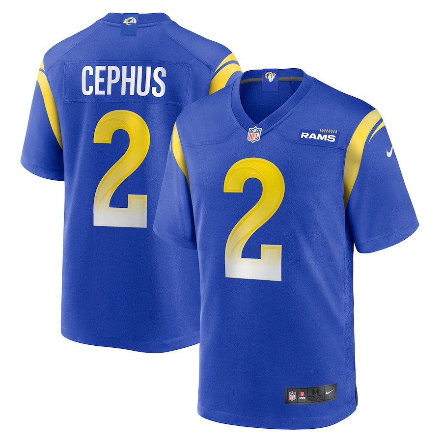 Quintez Cephus 2 Los Angeles Rams Team Game Men Jersey - Royal Js5645
