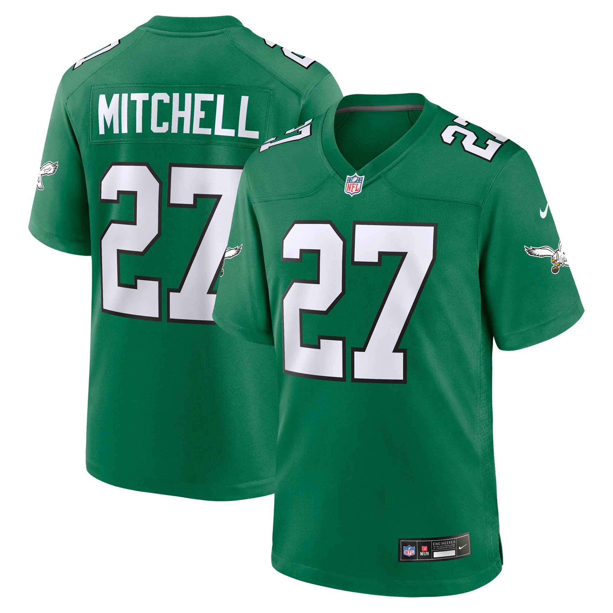 Quinyon Mitchell 27 Philadelphia Eagles Alternate Game Men Jersey - Kelly Green Js2363