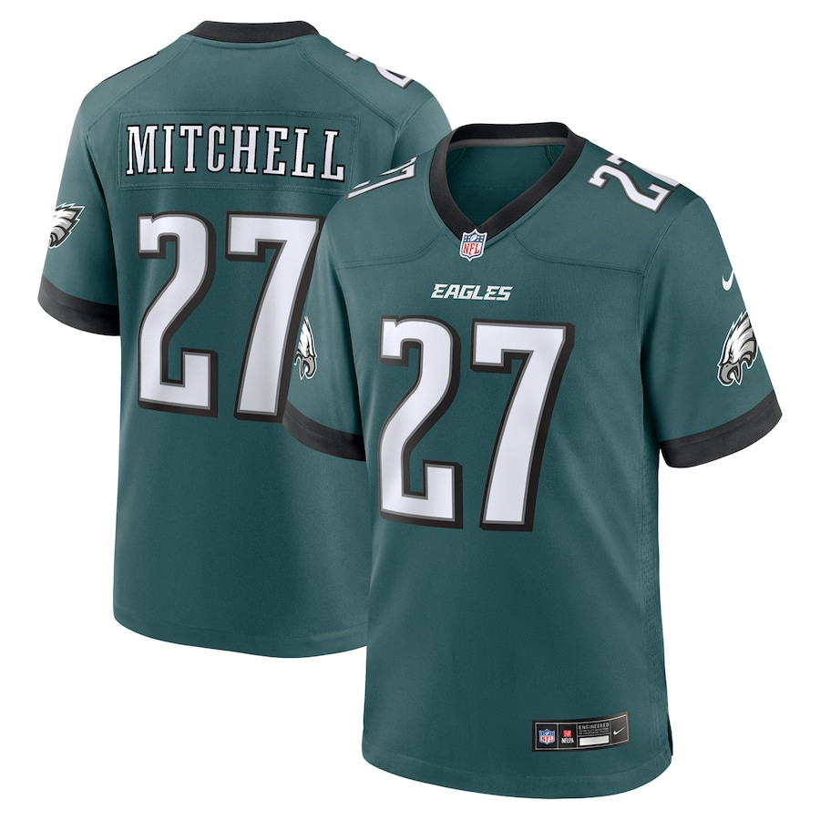 Quinyon Mitchell 27 Philadelphia Eagles Team Game Men Jersey - Midnight Green Js1495