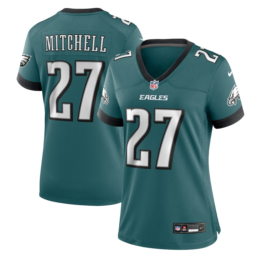 Quinyon Mitchell 27 Philadelphia Eagles Women's Team Game Jersey - Midnight Green Js8892