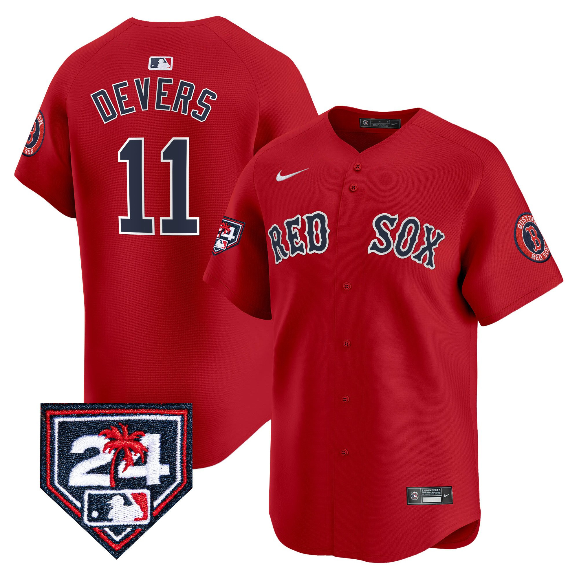 Rafael Devers 11 Boston Red Sox 2024 Spring Training Men Jersey - Red