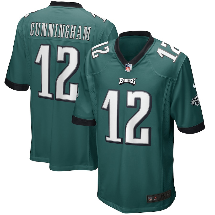 Randall Cunningham 12 Philadelphia Eagles Men Game Retired Jersey - Midnight Green Js3040