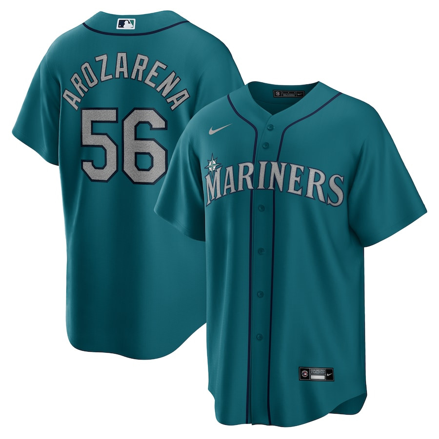 Randy Arozarena 56 Seattle Mariners Alternate Player Men Jersey - Aqua
