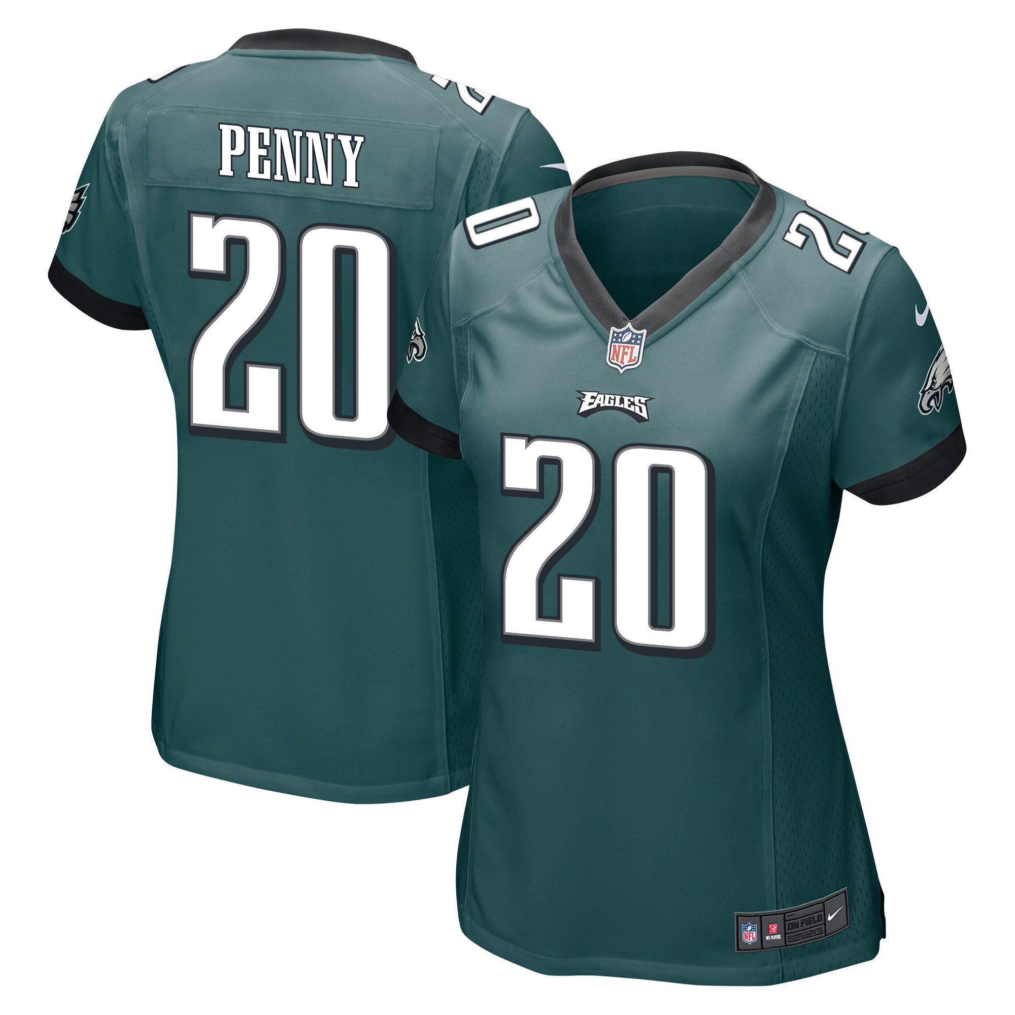 Rashaad Penny 20 Philadelphia Eagles Women Game Jersey - Midnight Green Js8424