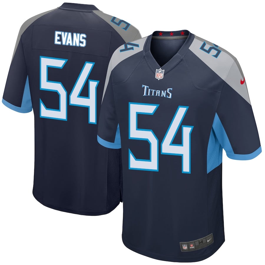Rashaan Evans 54 Tennessee Titans Men Game Jersey - Navy Js4950