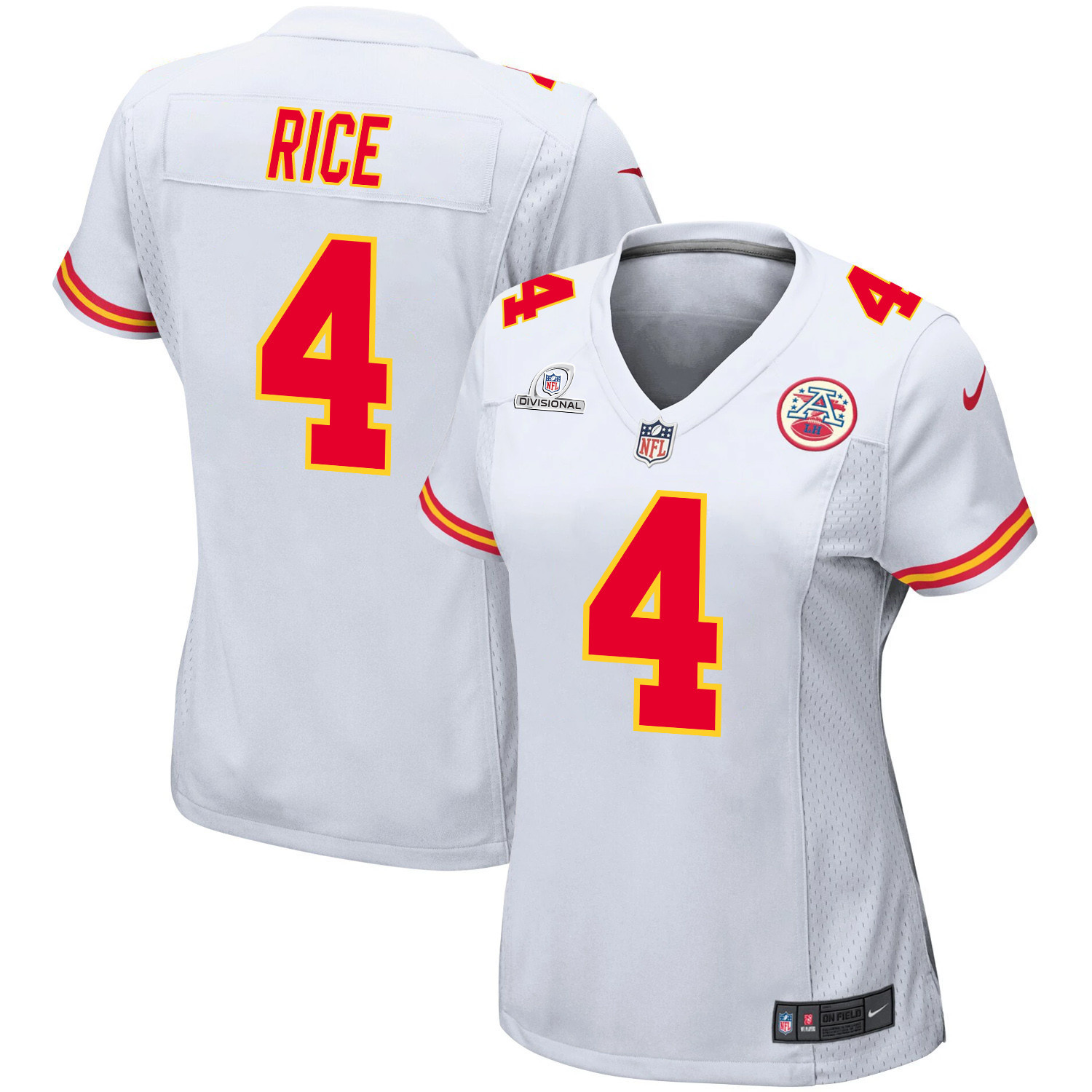 Rashee Rice 4 Kansas City Chiefs Super Bowl Lviii Patch Game Women Jersey - White Js7438