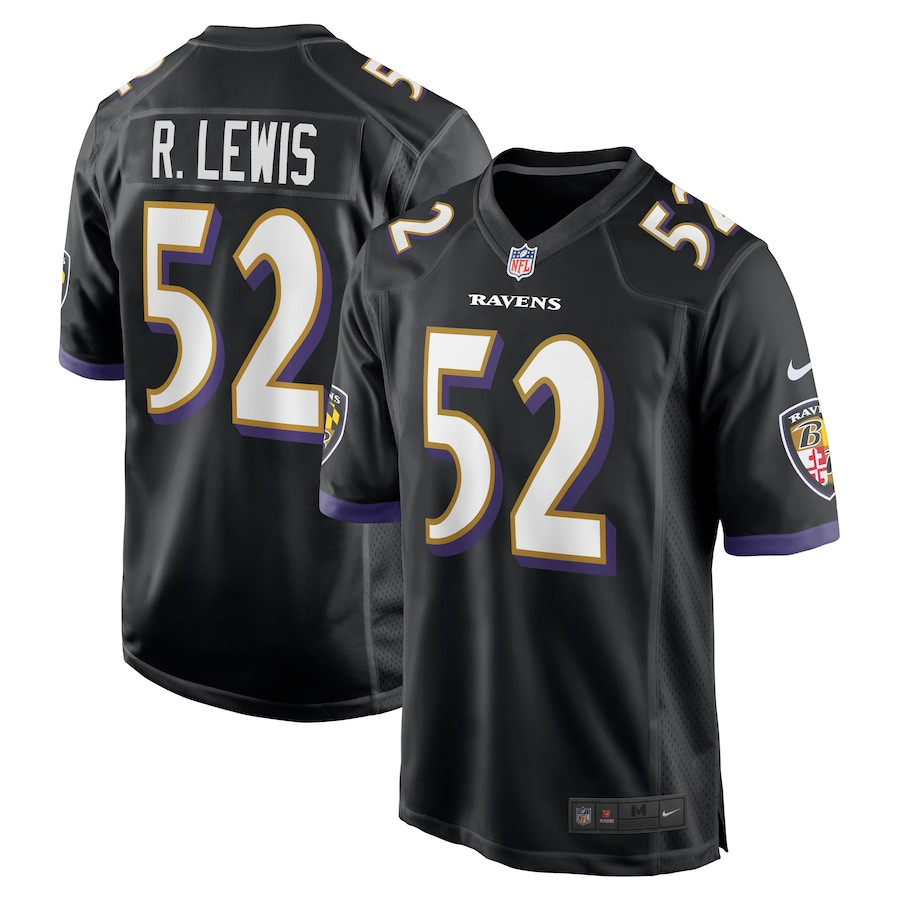 Ray Lewis 52 Baltimore Ravens Men Retired Jersey - Black Js6736