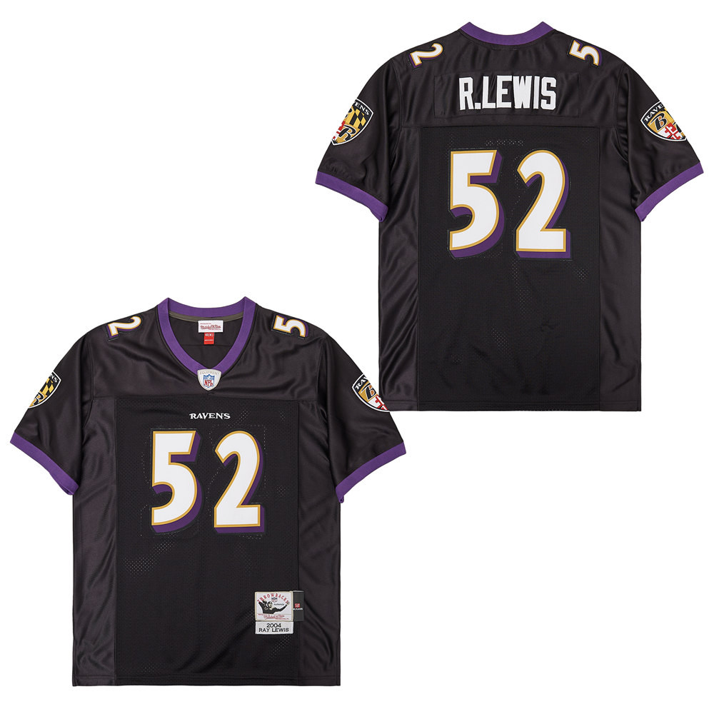 Ray Lewis 52 Baltimore Ravens Throwback Men Jersey - Black Js8129