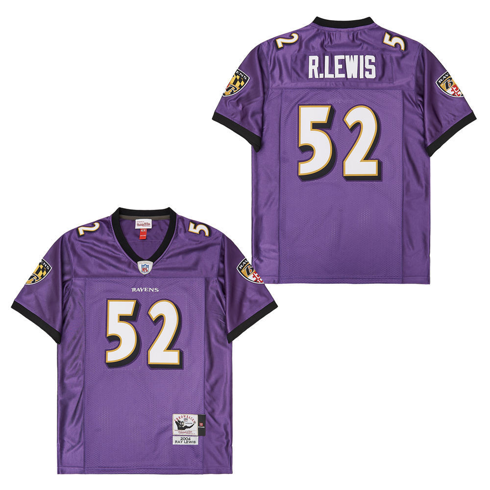 Ray Lewis 52 Baltimore Ravens Throwback Men Jersey - Purple Js7469