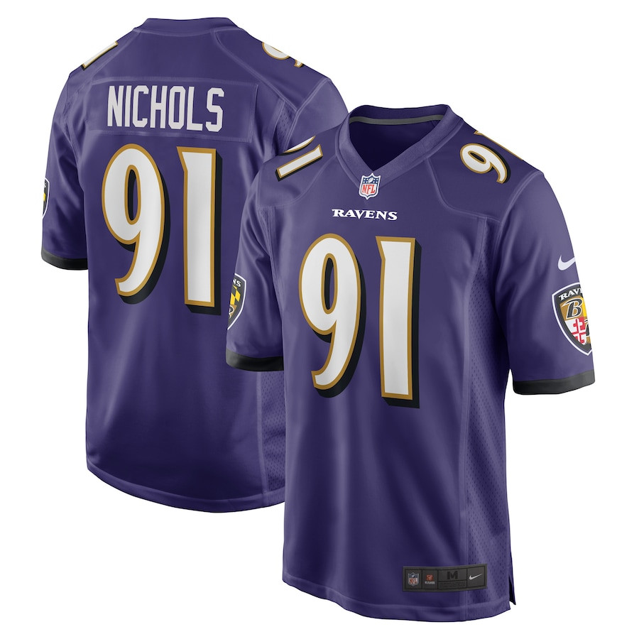 Rayshad Nichols 91 Baltimore Ravens Team Game Men Jersey - Purple Js7954