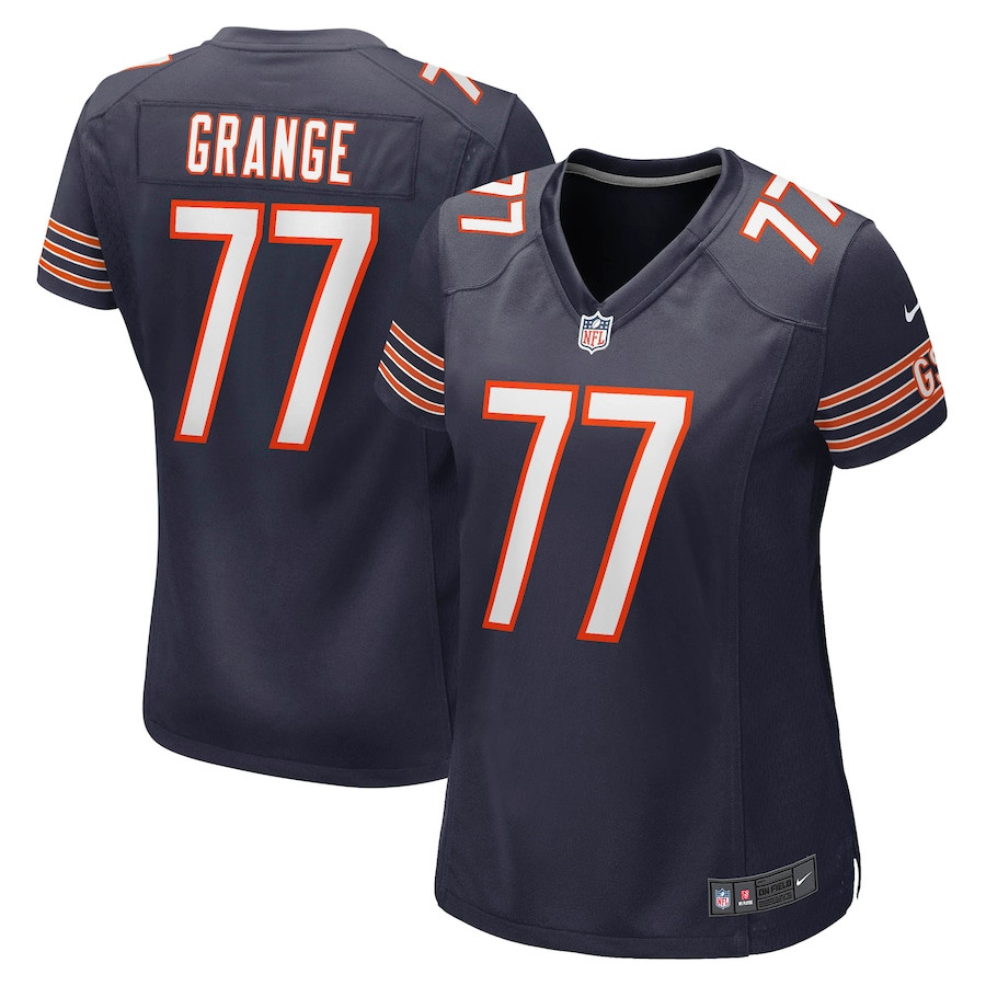 Red Grange 77 Chicago Bears Women Retired Jersey - Navy Js8668