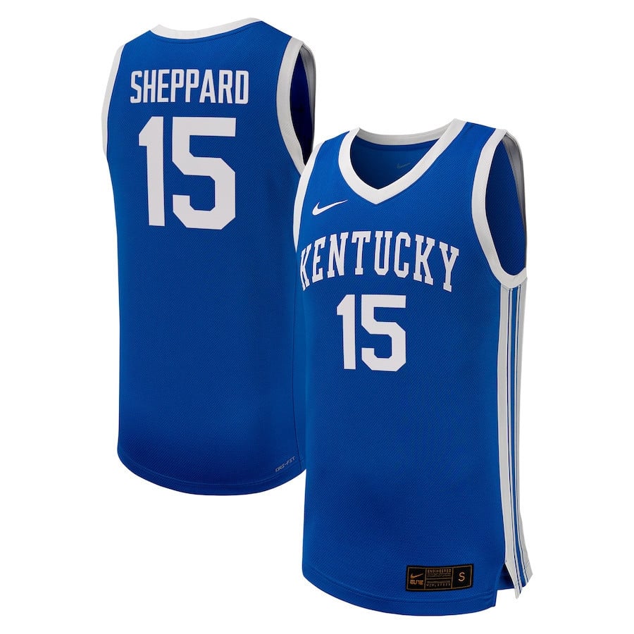Reed Sheppard 15 Kentucky Wildcats Basketball Men Jersey - Royal