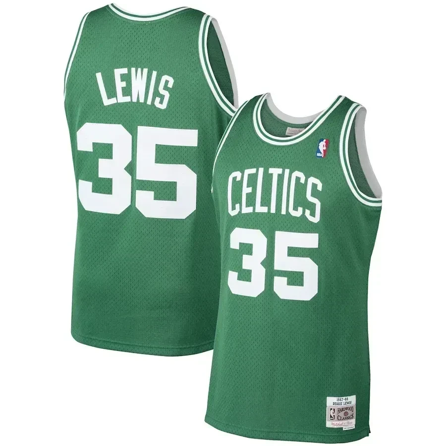 Reggie Lewis Boston Celtics Mitchell & Ness 1987-88 Hardwood Classics Swingman Player Jersey - Kelly Green