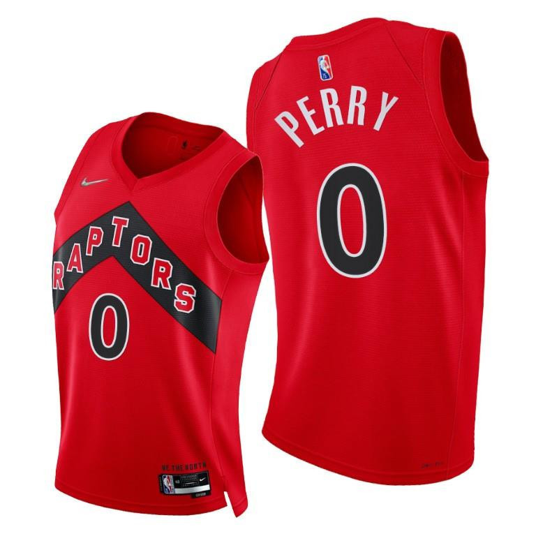 Reggie Perry Toronto Raptors Red 75th Diamond Anniversary Jersey 0 - Men Jersey