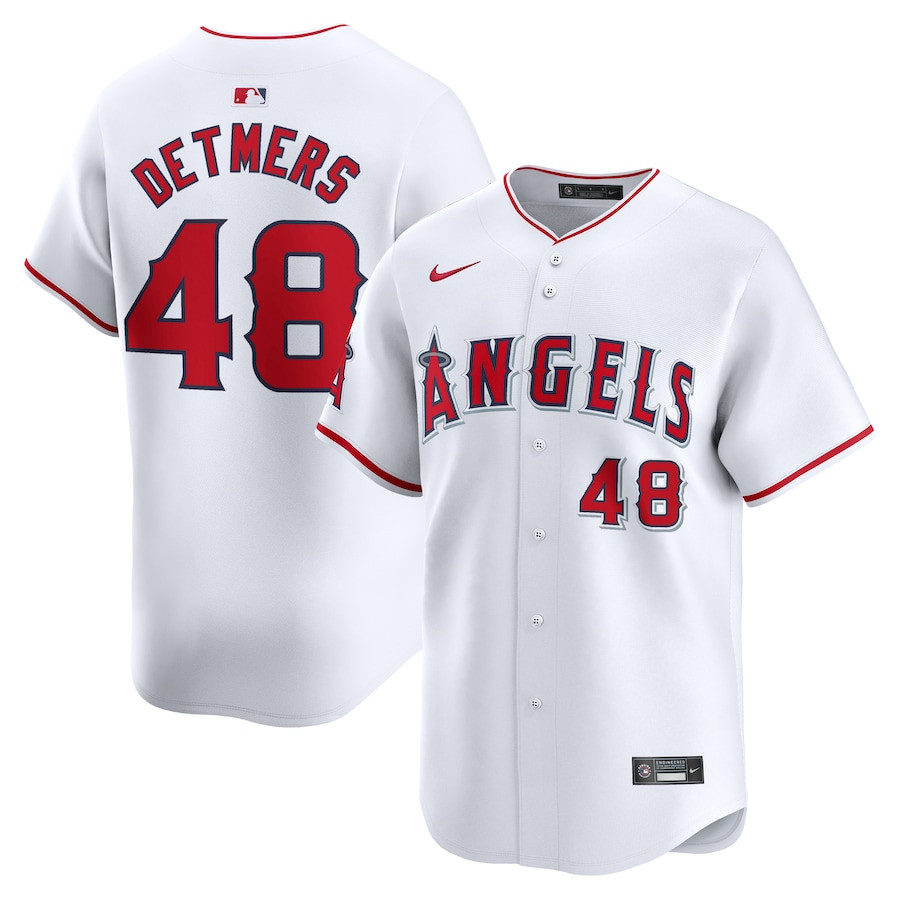 Reid Detmers 48 Los Angeles Angels Home Limited Player Men Jersey - White