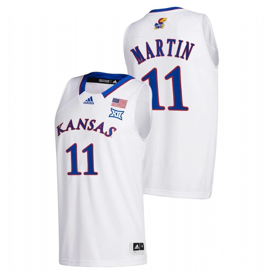 Remy Martin 11 Kansas Jayhawks 2023 White College Basketball Home Jersey