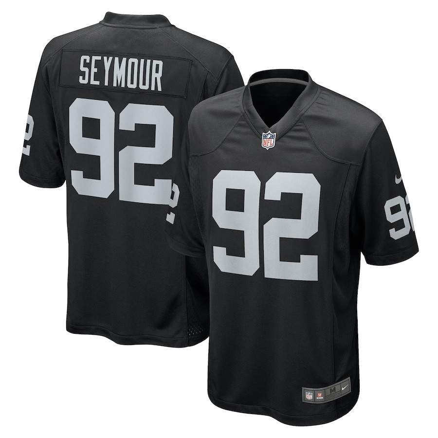 Richard Seymour 92 Las Vegas Raiders Men Retired Game Jersey - Black Js4710