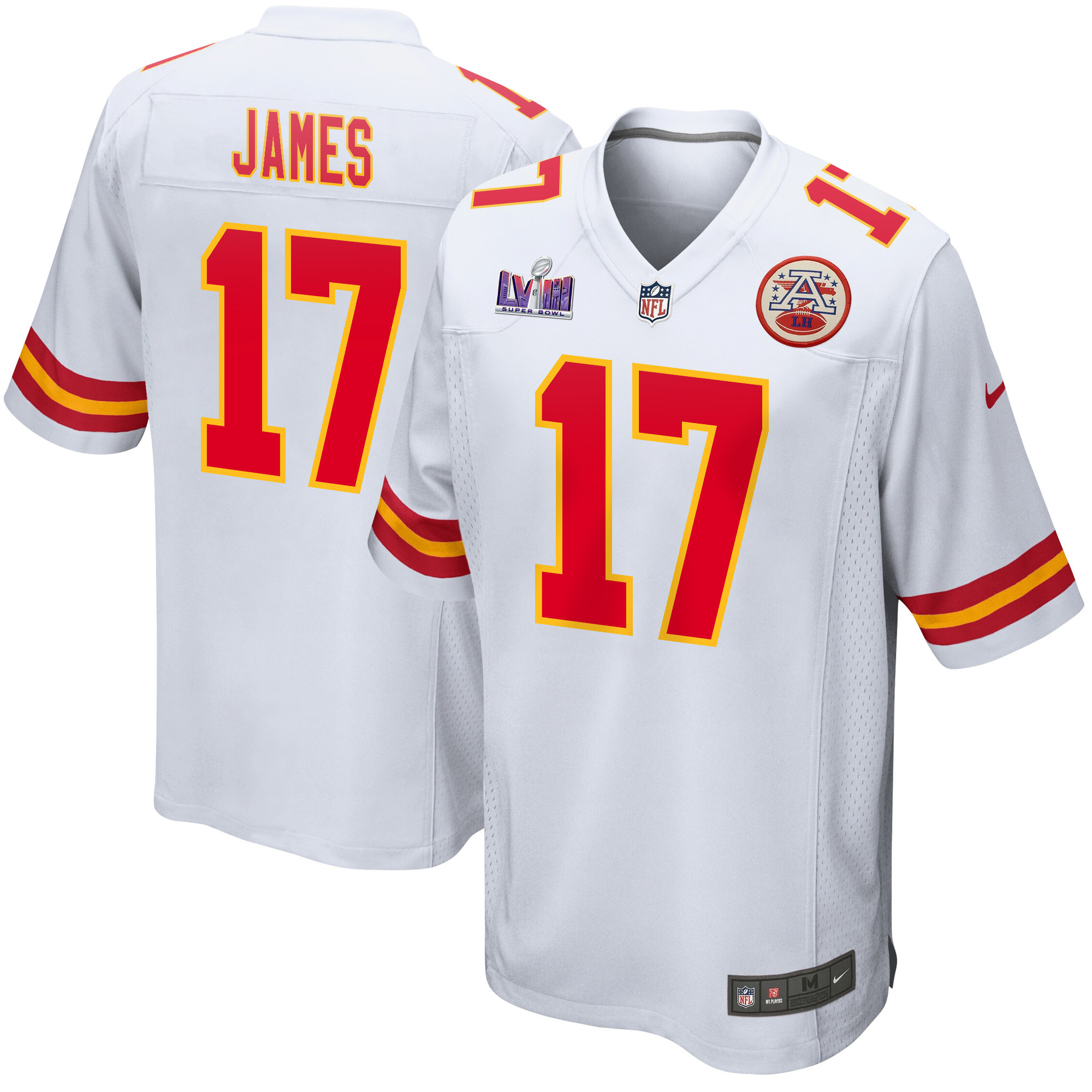 Richie James 17 Kansas City Chiefs Super Bowl Lviii Patch Game Men Jersey - White Js4121