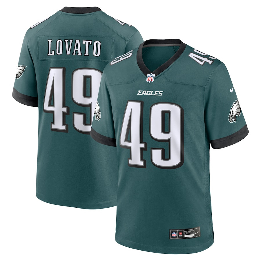 Rick Lovato 49 Philadelphia Eagles Team Game Men Jersey - Midnight Green Js7858