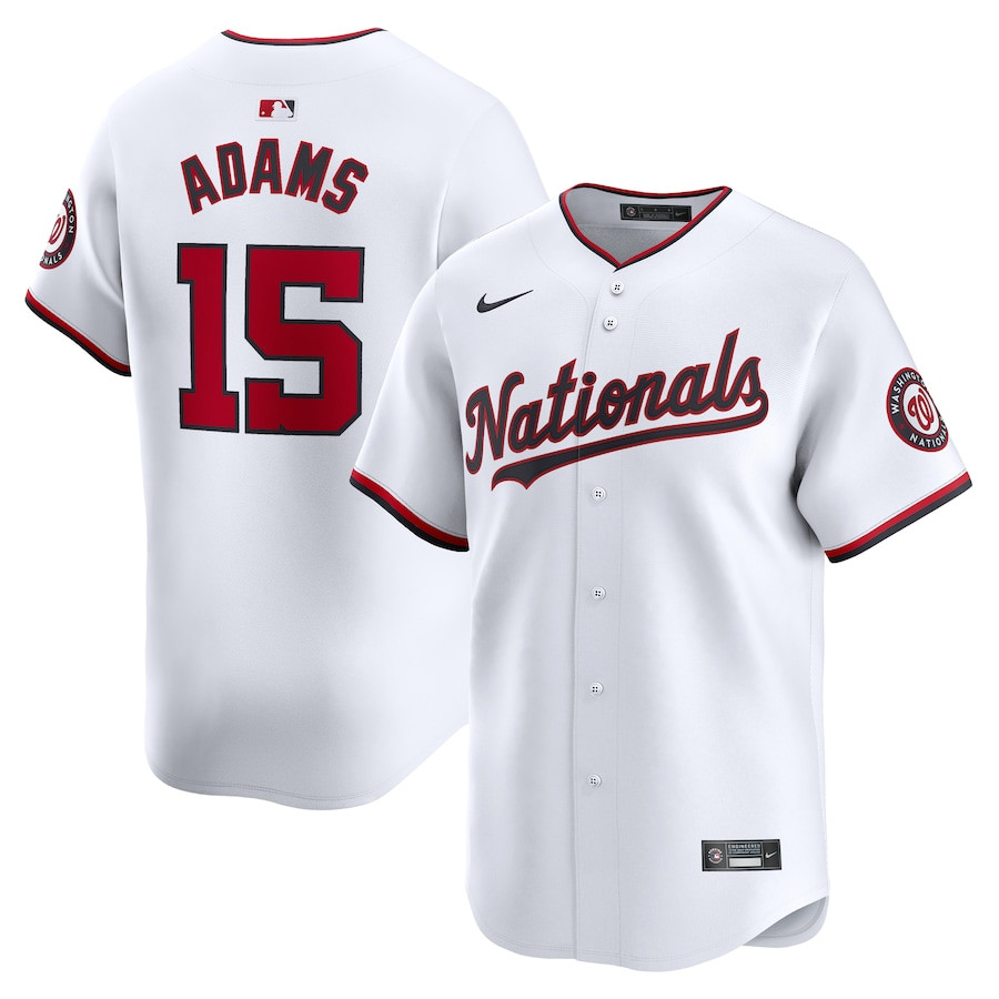 Riley Adams 15 Washington Nationals Home Limited Player Men Jersey - White
