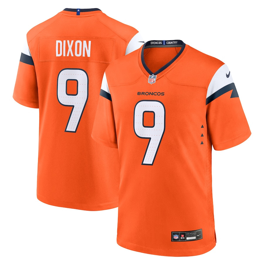 Riley Dixon 9 Denver Broncos Team Game Men Jersey - Orange Js5180