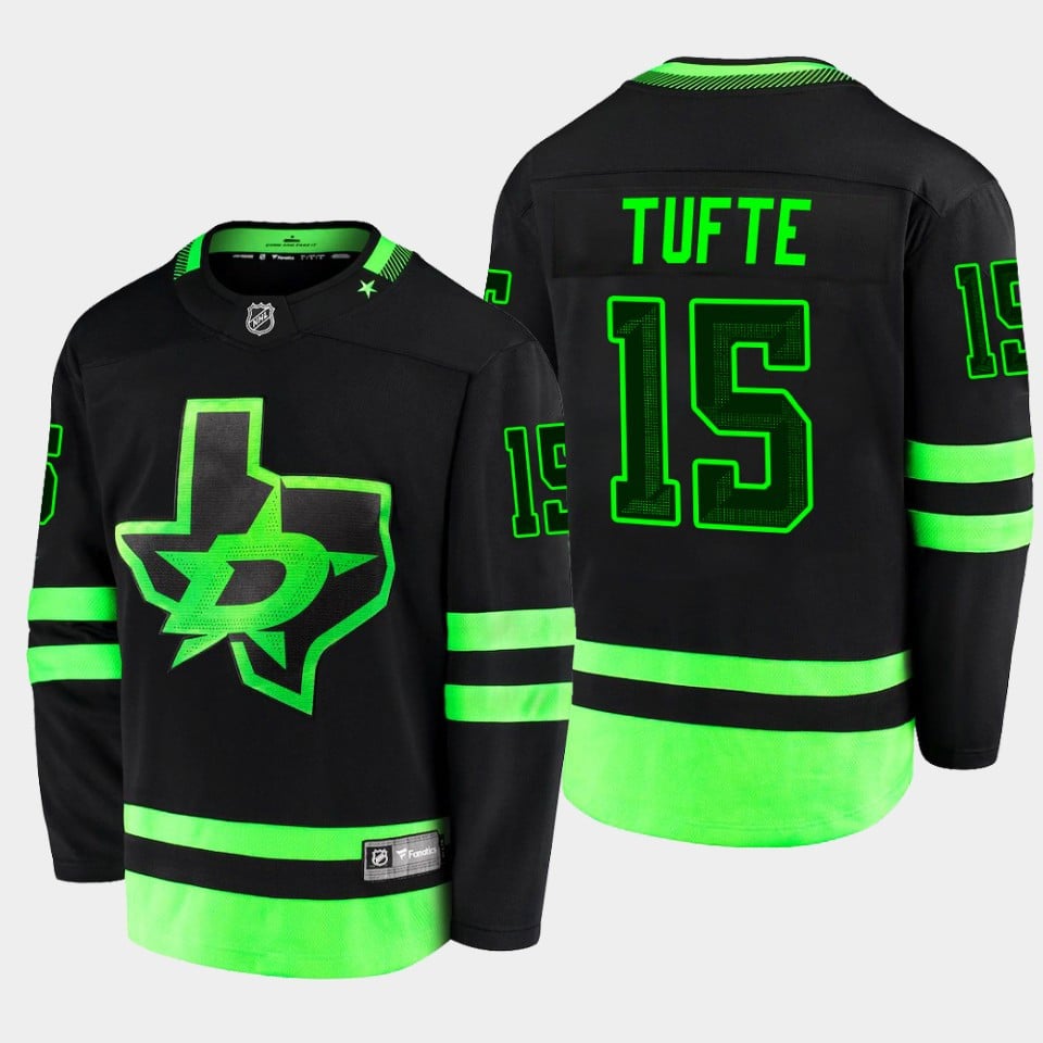 Riley Tufte 15 Dallas Stars Blackout Alternate Third Black Jersey