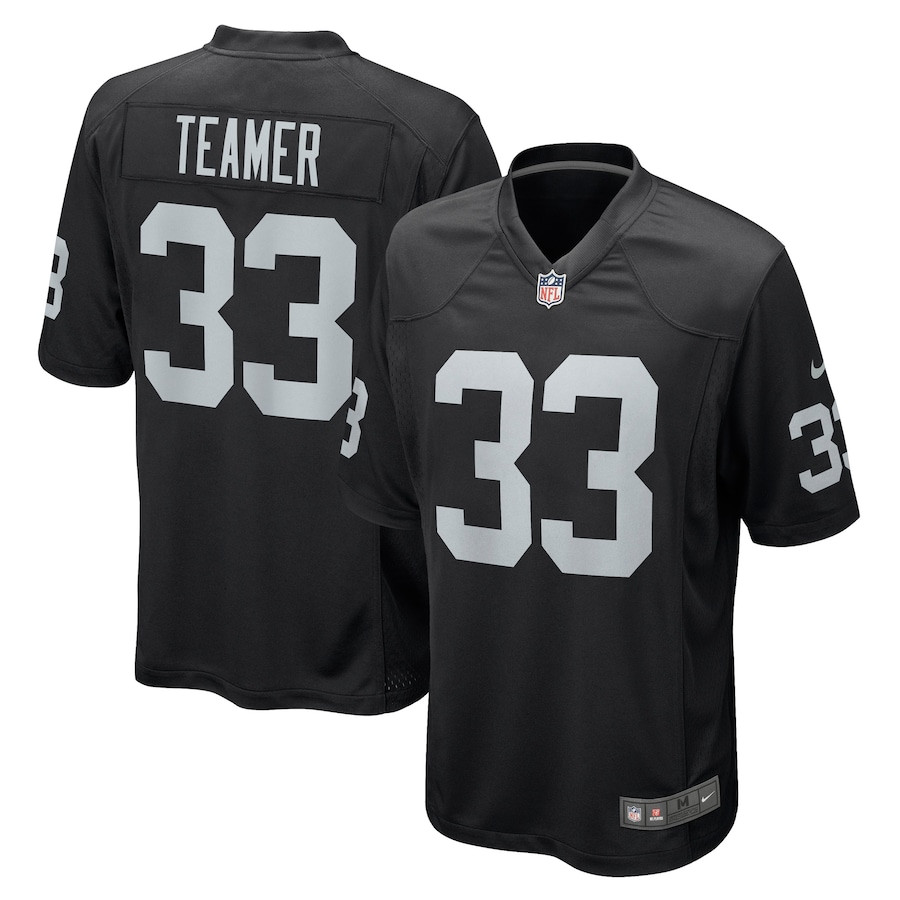 Roderic Teamer 33 Las Vegas Raiders Men Game Jersey - Black Js3305