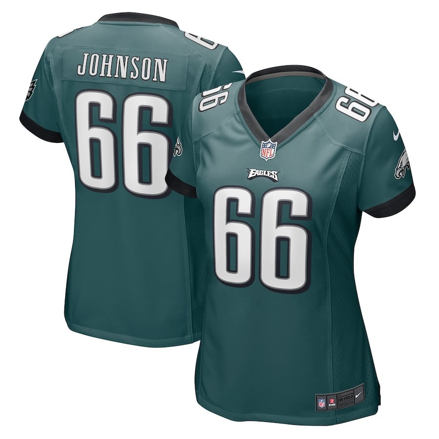 Roderick Johnson 66 Philadelphia Eagles Women Game Jersey - Midnight Green Js1263