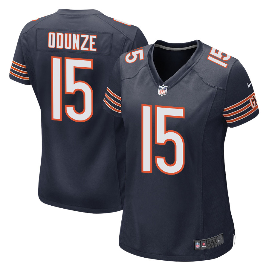 Rome Odunze 15 Chicago Bears 2024 Nfl Draft First Round Pick Player Game Women Jersey - Navy Js7802