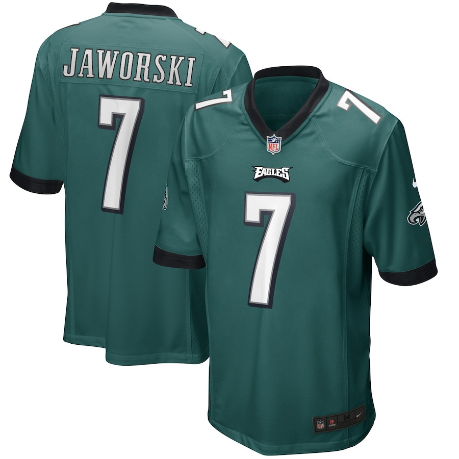 Ron Jaworski 7 Philadelphia Eagles Men Game Retired Jersey - Midnight Green Js9819