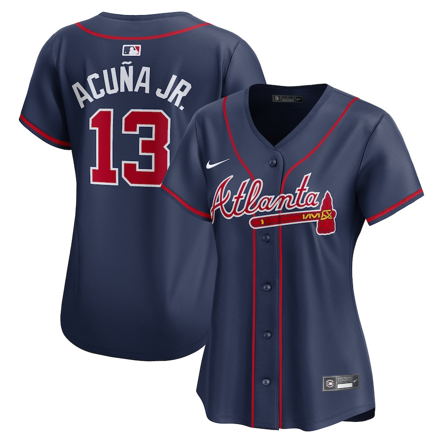 Ronald Acu?a Jr. 13 Atlanta Braves Alternate Limited Women Player Jersey ??navy
