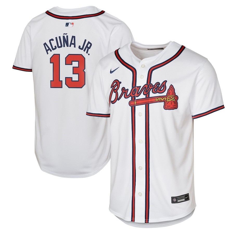 Ronald Acu?a Jr. 13 Atlanta Braves Home Limited Player Youth Jersey - White