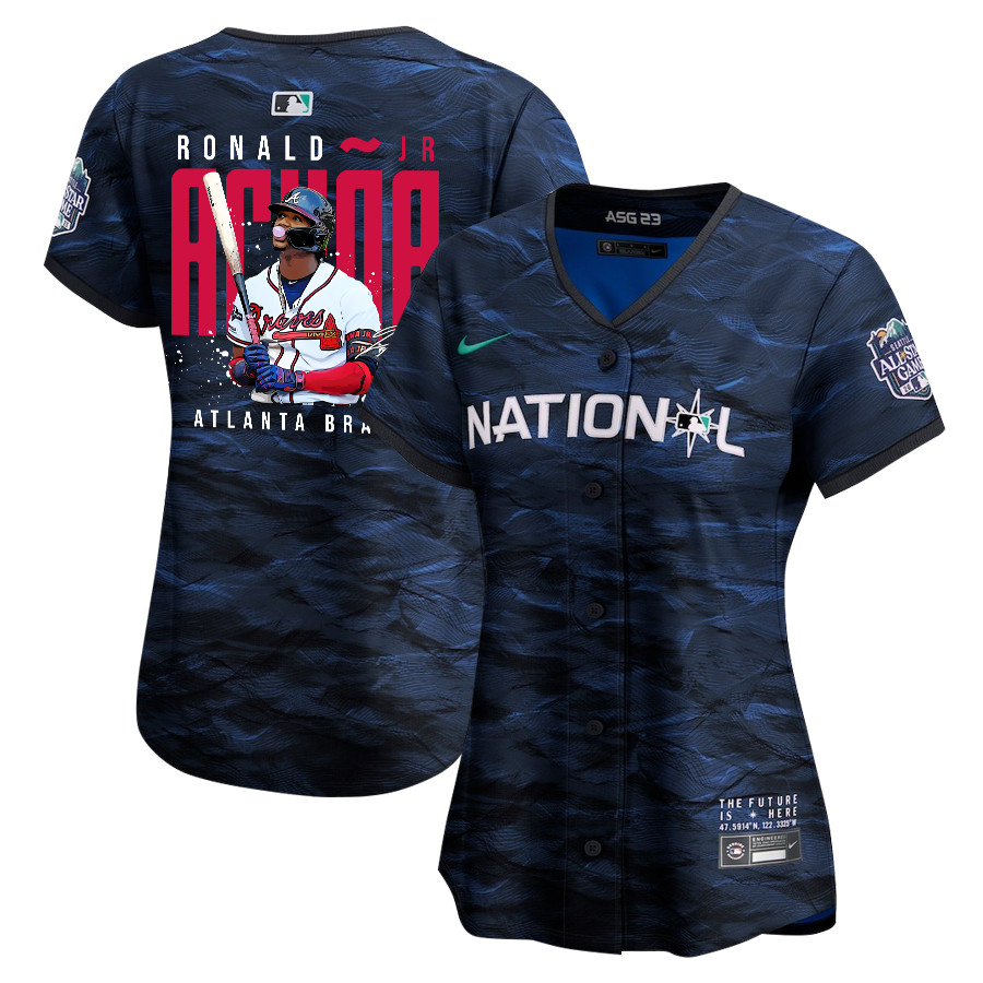 Ronald Acu?a Jr. 13 Atlanta Braves Signed Gum 2023 All-star Game Limited Player Women Jersey - Royal