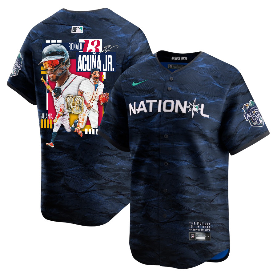 Ronald Acu?a Jr. 13 Atlanta Braves Signed Mvp 2023 All-star Game Limited Player Men Jersey - Royal