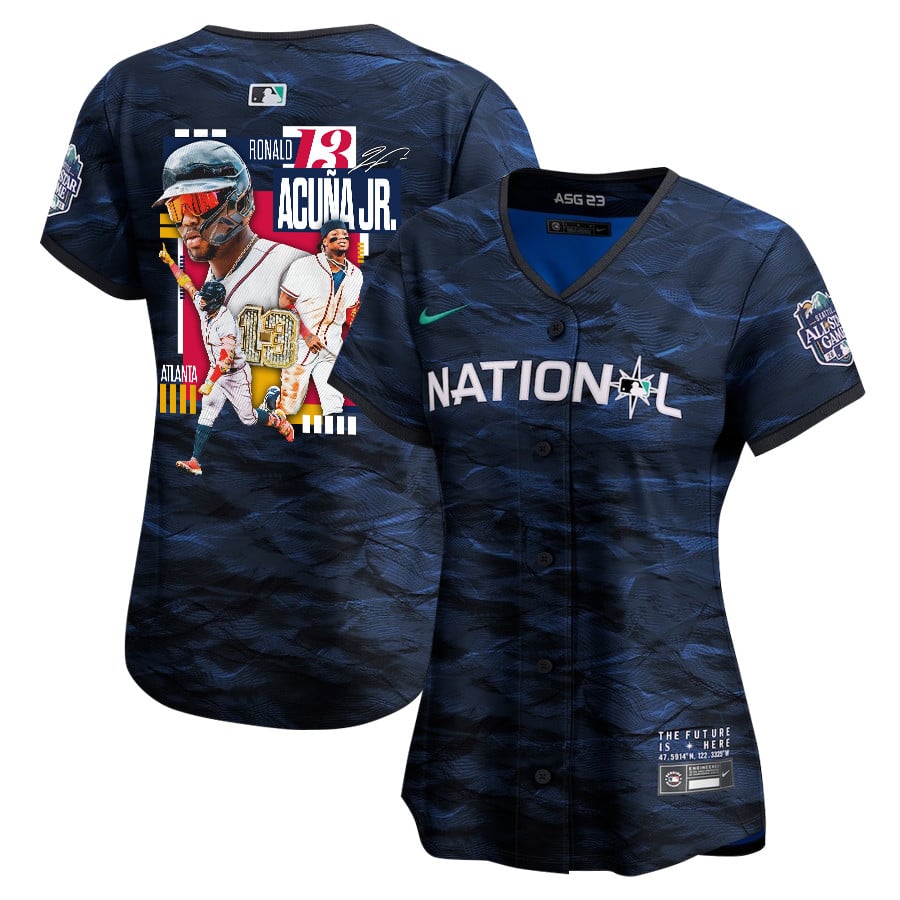 Ronald Acu?a Jr. 13 Atlanta Braves Signed Mvp 2023 All-star Game Limited Player Women Jersey - Royal