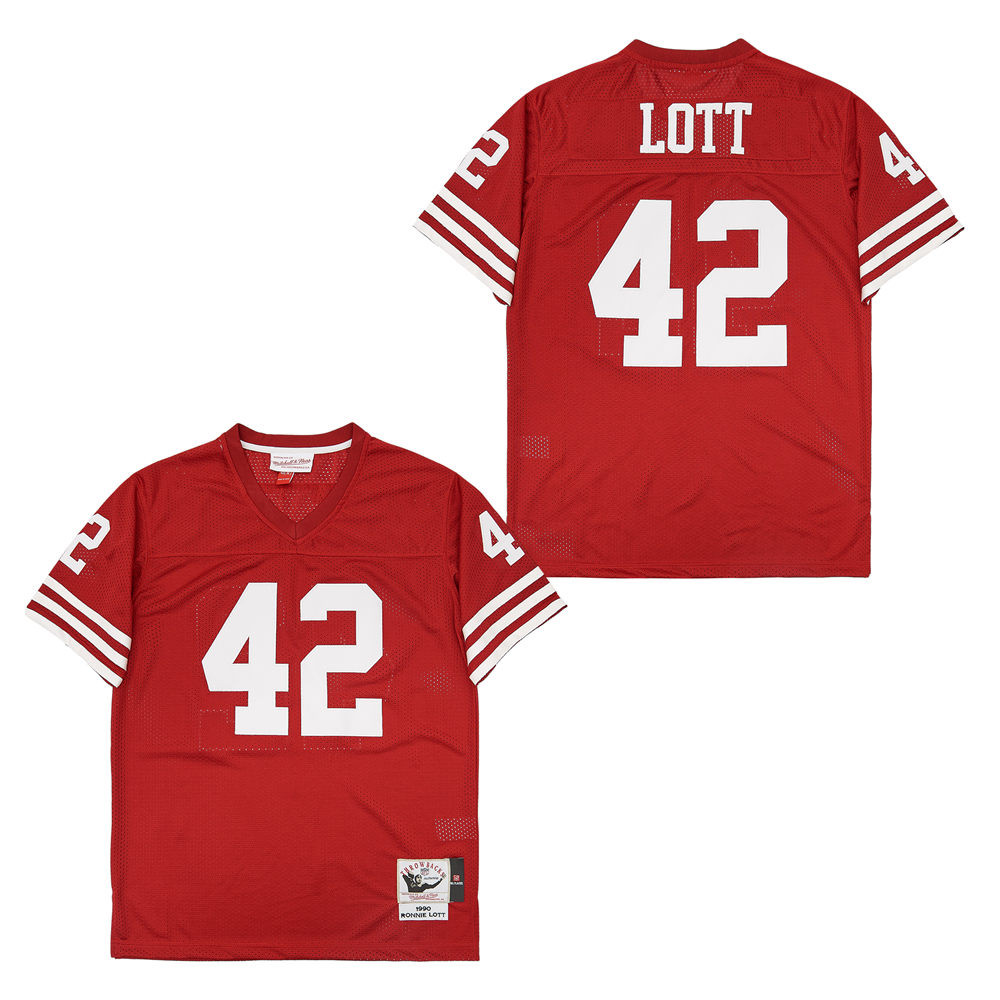 Ronnie Lott 42 San Francisco 49ers Throwback Men Jersey - Red Js5093