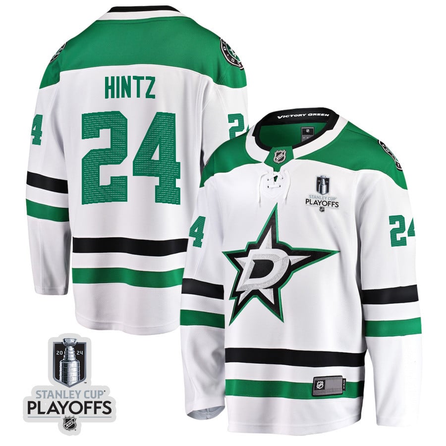 Roope Hintz 24 Dallas Stars 2024 Nhl Playoffs Patch Away Breakaway Jersey - Men