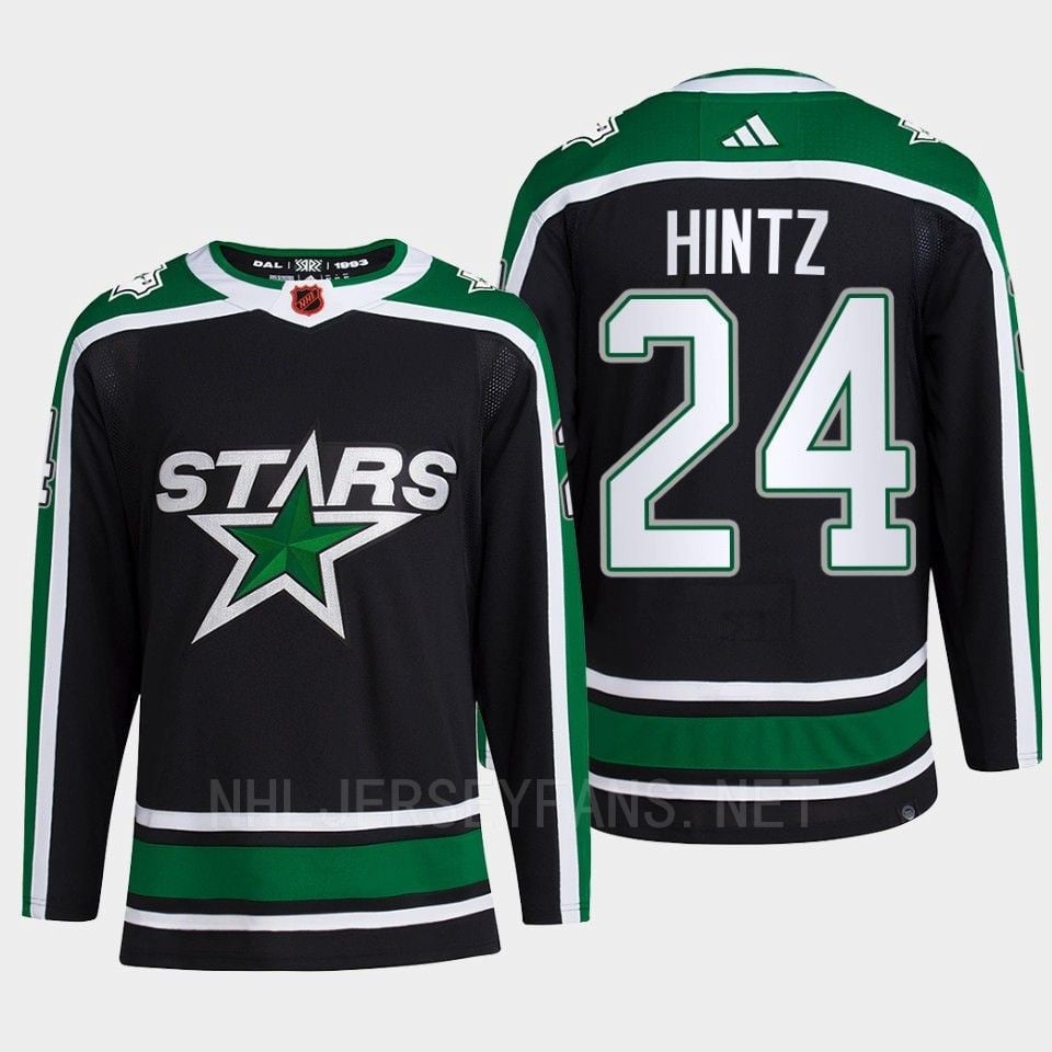 Roope Hintz 24 Reverse Retro 2.0 2022 Dallas Stars Black Jersey Pro Primegreen