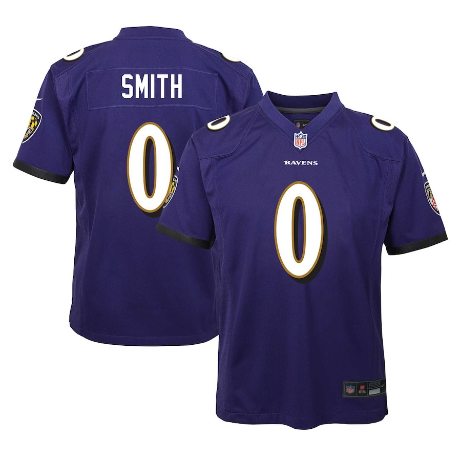 Roquan Smith 0 Baltimore Ravens Team Player Game Youth Jersey - Purple Js2919